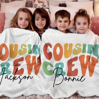 Personalized Cousin Crew Blanket, Family Gift