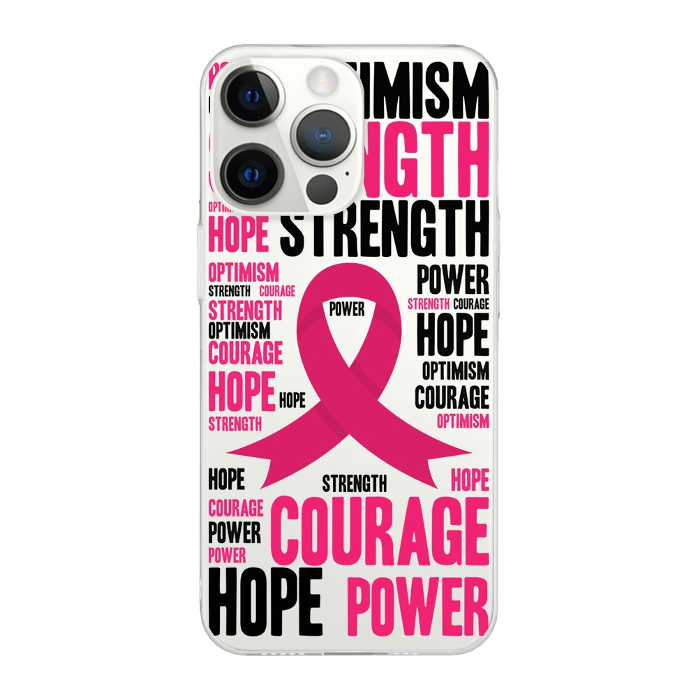 Pink Ribbon Letter Phone Case,Choose from Three Designs with Positive Words