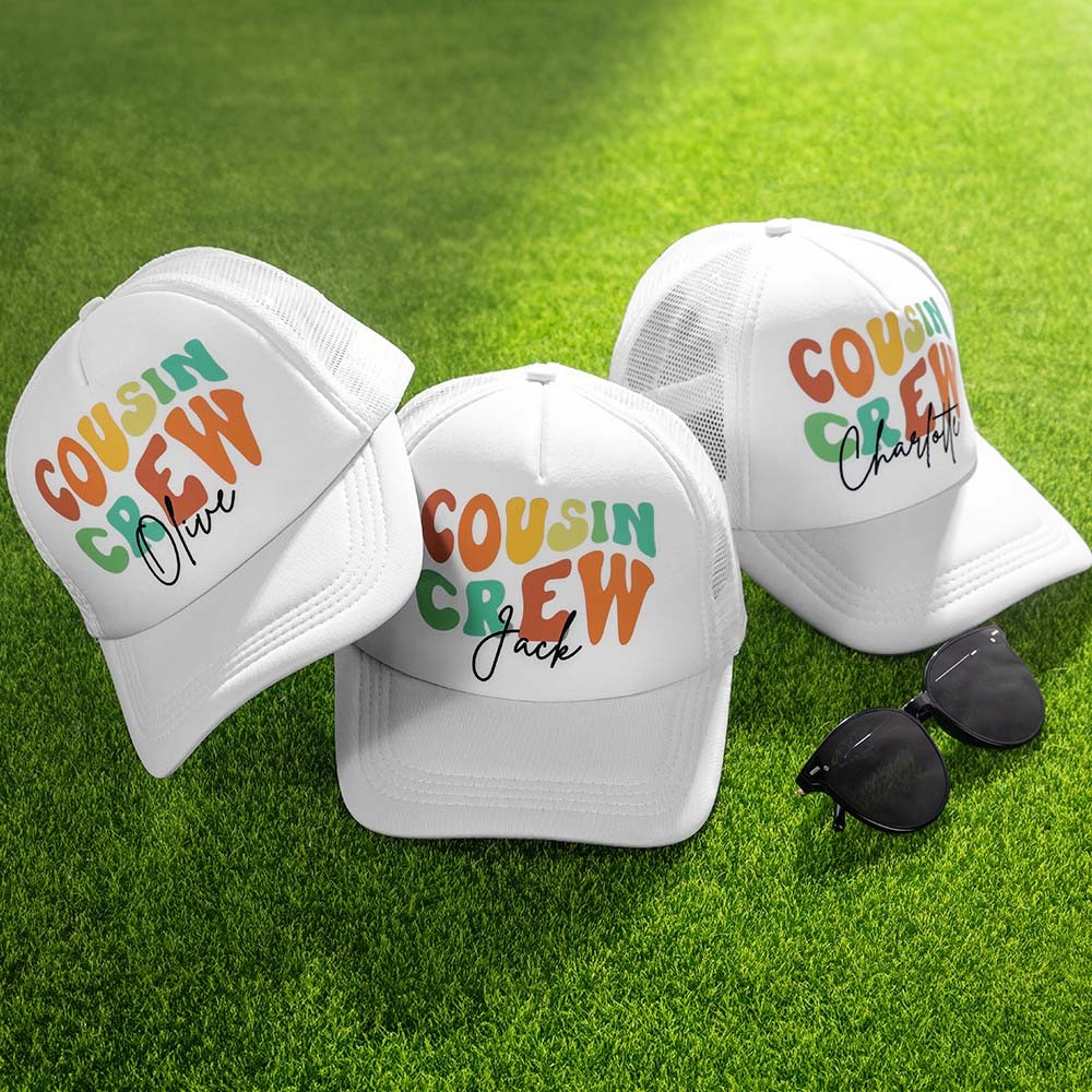 Personalized Cousin Crew Hat with Name, Perfect for Family Outings