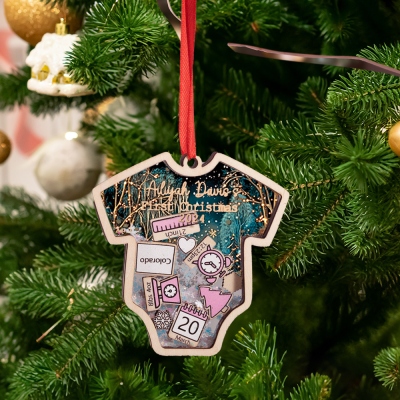 Personalized Baby's First Christmas Ornament 2024, Custom Fairyland Background Keepsake for Newborn Boys and Girls