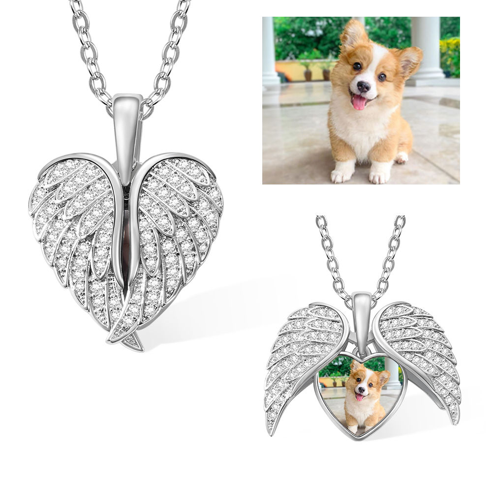 Collana Con Ciondolo Ali D'angelo In Argento 925 E Zirconia: Gioiello Porta Fortuna Per Donna, Regalo In Confezione