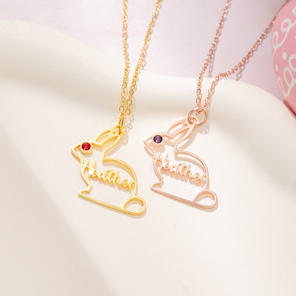 personalized rabbit necklace