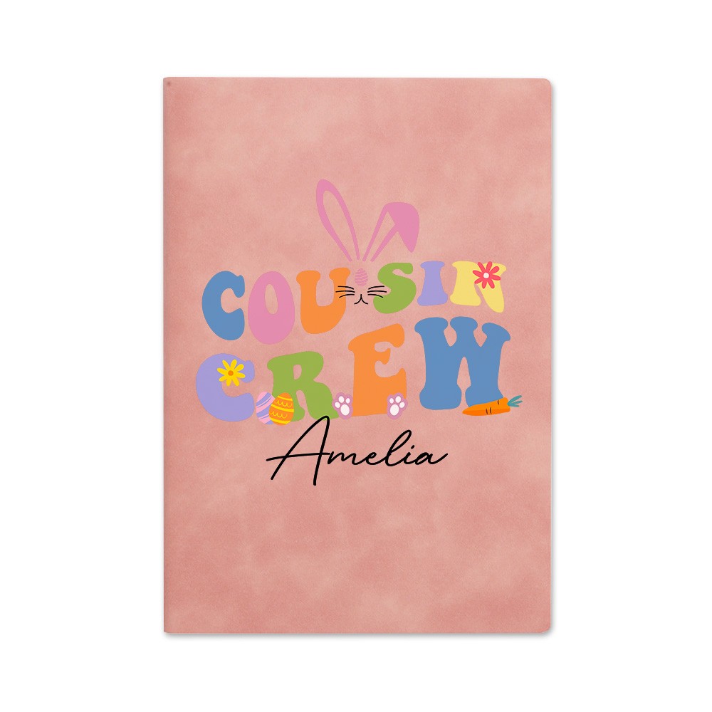 Personalized Cousin Crew Easter Notebook Custom Name, Multicolor Easter Journal for Kids and Family, Unique Holiday Gift for Easter