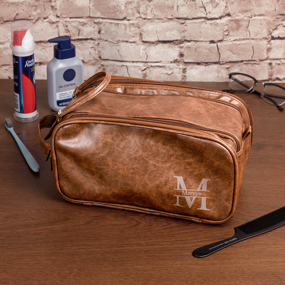 Groomsmen Gift, Groomsmen Proposal, Waterproof Leather Toiletry Bag, Leather Dopp Kit, Men&#39;s Shaving Kit, Groomsman Gift, Bridesmaid Gift