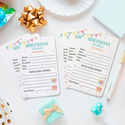 Custom Birthday Wishes Cards, Set of 15pcs, Greeting Cards for Birthday Parties, Birthday Party Decorations, Birthday Gifts, Gifts for Birthday Celebrations