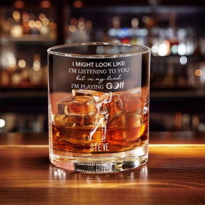 Golf Whiskey Glass, Golf Gifts For Men, Gifts for Golfers, Golf Gifts, Golf Glasses, Personalized Golf Cup, Fathers Day Gift, Gift for Dad