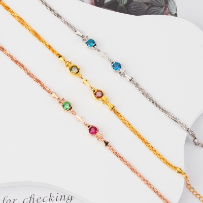 Personalized Double Fish Cross Birthstone Bracelet, Customizable Faith and Blessing Jewelry, Unique Birthday or Special Occasion Gift