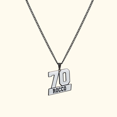 Personalized Name & Number Enamel Sports Necklace, Custom Minimalist Sports Jewelry, Birthday/Anniversary Gift for Athletes/Players/Sports Lovers