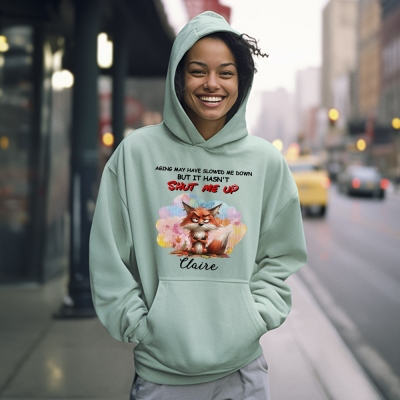 Personalized Funny Grumpy Animal Graphic Sweatshirt/Pullover Hoodie with Name, Unisex Multicolor Outfit, Birthday/Christmas Gift for Family/Friends