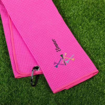 Personalized Embroidered Golf Clubs/Tees Design Golf Towel, Multicolor Waffle Weave Sports Towel with Hanging Clip, Gift for Women Golf Lovers/Players