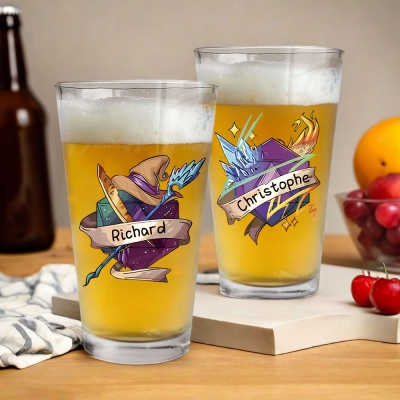 DND Class Cocktail Glass (16oz), Beer Glass, Drinking Glasses, Pint Glass, Bar Accessories, DM Gifts