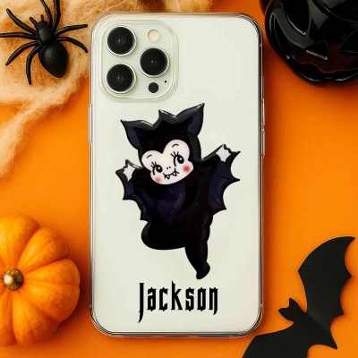 Halloween Cute Ghost 3D Phone Case – Personalized Name Phone Cover, Unique 3D Ghost Design, Protective & Stylish Gift