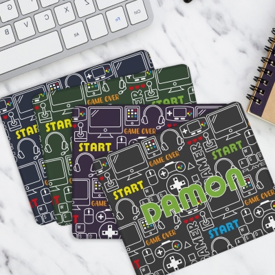 Personalized Top Gamer Mouse Pad with Name, Large Size Anti-Slip Computer Laptop Desk Mat, Playroom Accessories, Gift for Gaming Lovers/Gamers