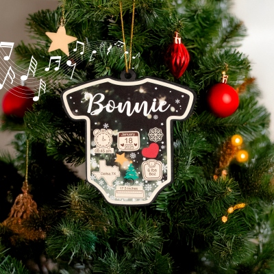 Personalized baby's first Christmas music player pendant, customized baby birth information, baby's first Christmas gift