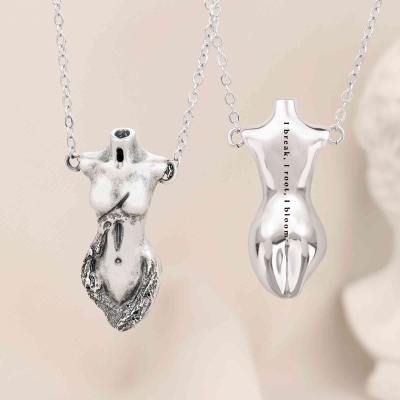 Sterling Silver Human Body Sculpture Pendant – Minimalist Artistic Figure Necklace for Men and Women, Unique Gift for Art Lovers
