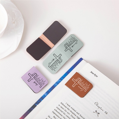 magnetic leather bookmark