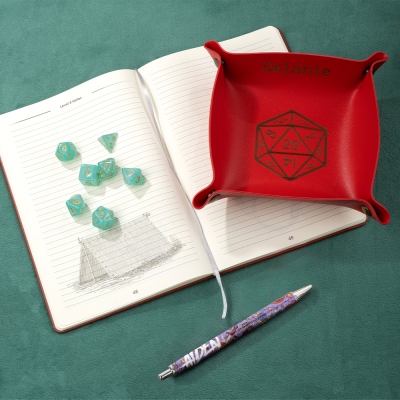 Personalized DND Starter Kit - Including DND Campaign Journal, DND Dice Tray, Pen, DND Dice Set, DND Campaign Pack, DND Christmas Gift for DND Players