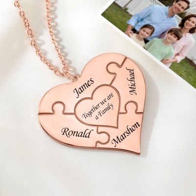Personalized Heart Puzzle Necklace