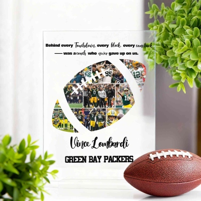 Personalized Team Photo Acrylic Plaque, Custom Football Baseball Softball Display Stand, Sports Team Gift