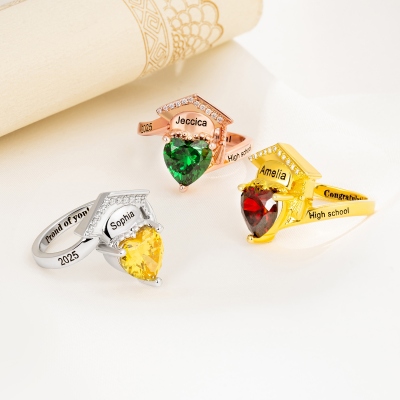 Custom Engraved Graduation Cap Ring