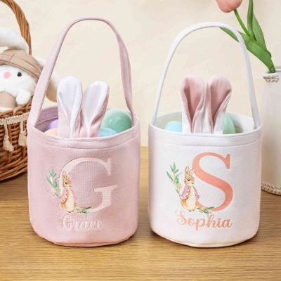 Happy Easter Egg Hunt Basket Bucket