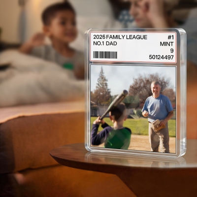 Personalized Photo Baseball No.1 Dad Acrylic Plaque, Office Home Decor, Memorial/Birthday/Father's Day Gift for Dad/Grandpa/Family/Baseball Lovers