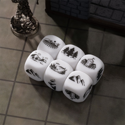 Random Map Generator Dice Set (6 Dice), Fantasy Cartography Dice for DND Worldbuilding, RPG Map Maker, Gift for Tabletop Gamers
