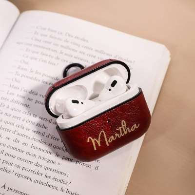 Personalized Leather AirPods Pro Case