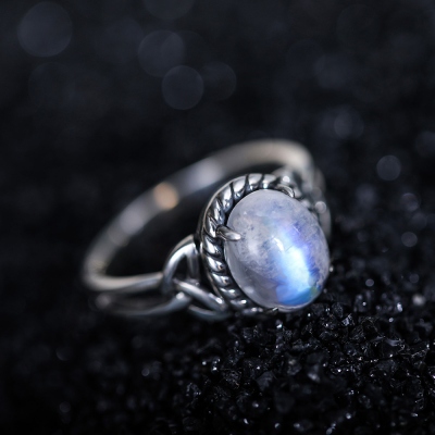 Personalized Moonstone Ring for Her