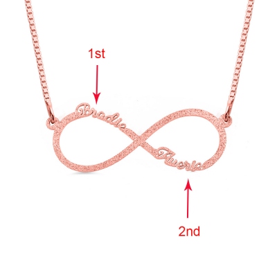 Personalized Sparkling Infinity Name Necklace in Rose Gold