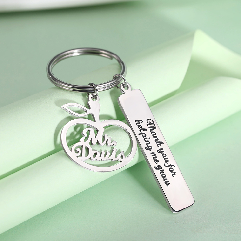 Personalized Apple Keychain Gift for Teachers