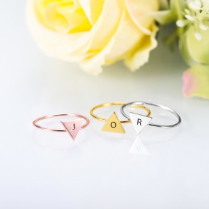 Personalized Triangle Initial Stackable Rings