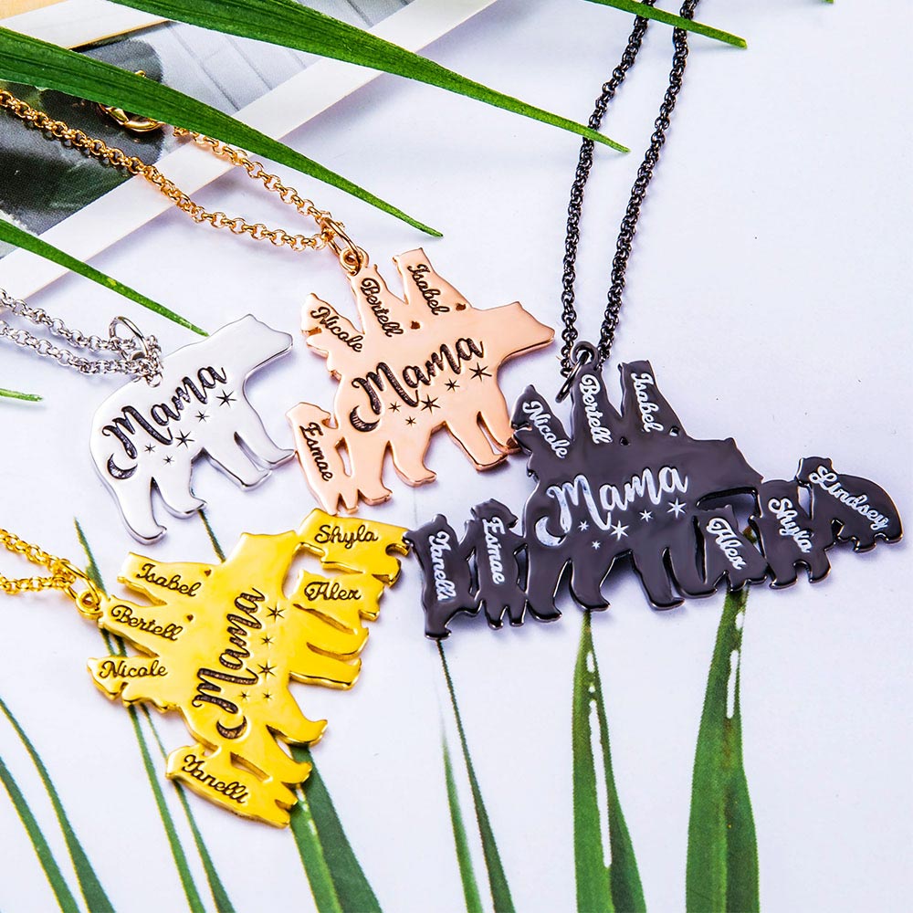 Personalized Mama Bear Necklace for Mom