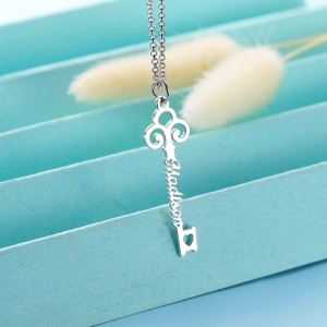Personalized Key-shaped Name Necklace