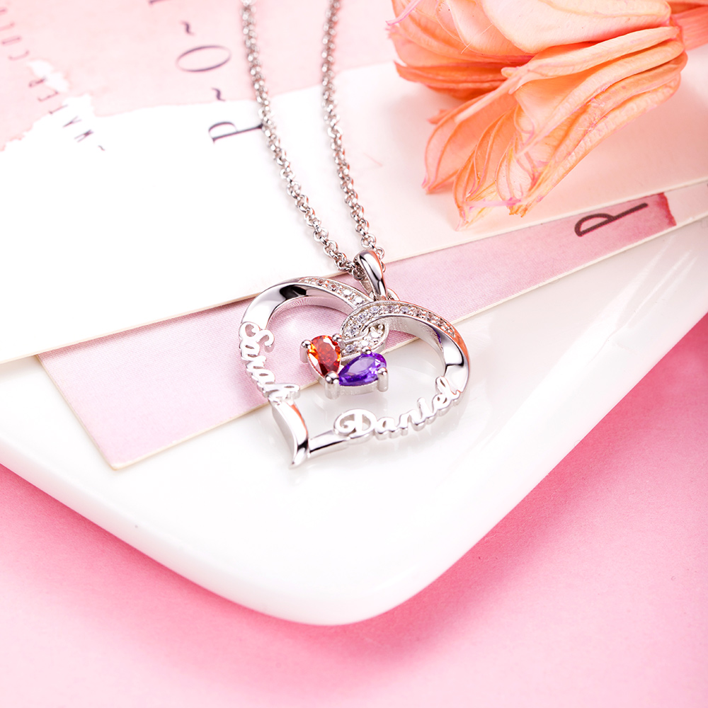 Forever Together Twisted Strings Birthstone name necklace