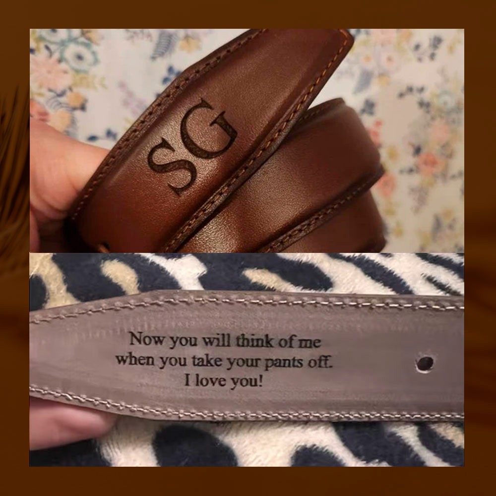 Custom Engraved Belts for Men, Personalized Leather Anniversary Gifts for Him, Groove Belt for