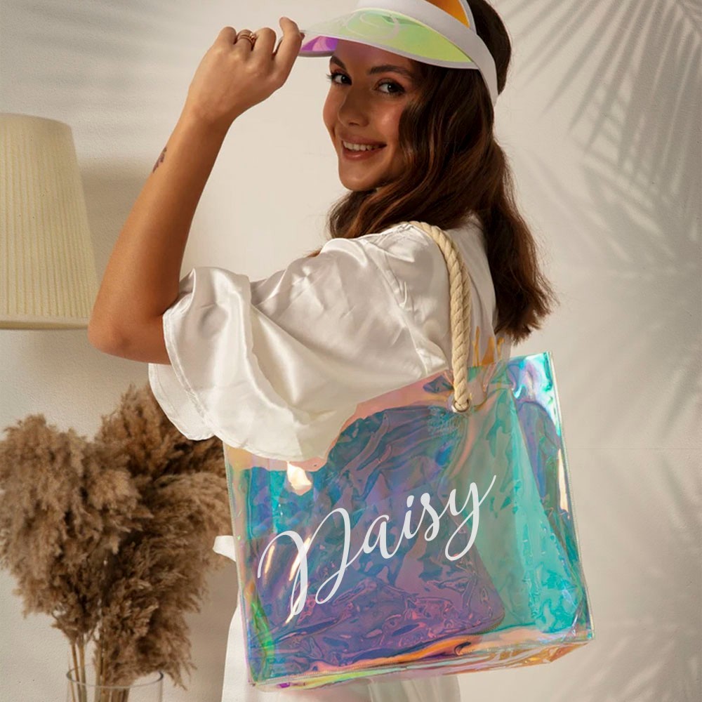 Sac Enterrement Vie De Jeune Fille En Jute - 31x27x16cm - Message Demoiselle D'honneur - Inclut Lunettes De Soleil - Cadeau Mariage Original