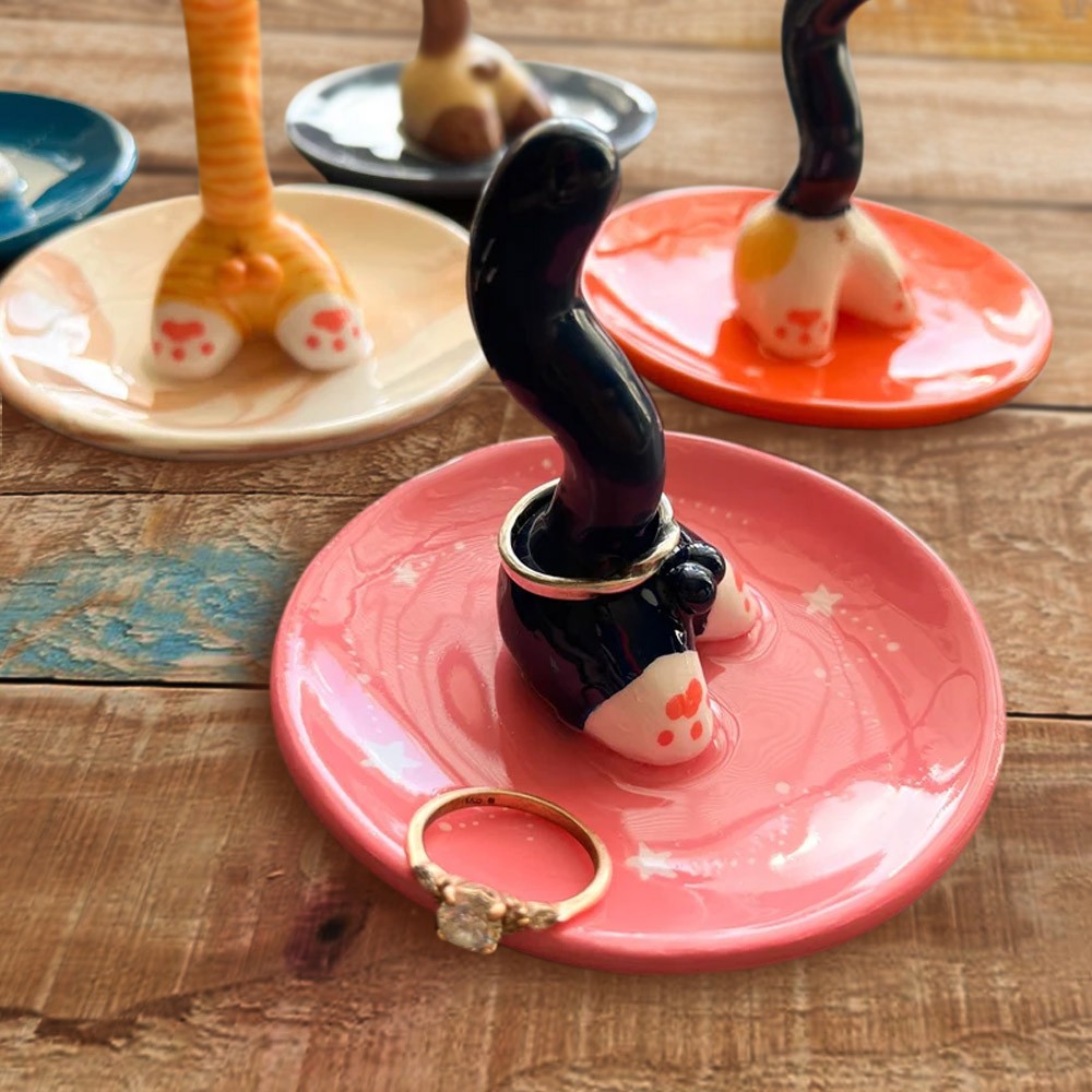 Custom Cat Ring Holder for Jewelry, Cute Jewelry Tray Dish Rings, Kitty