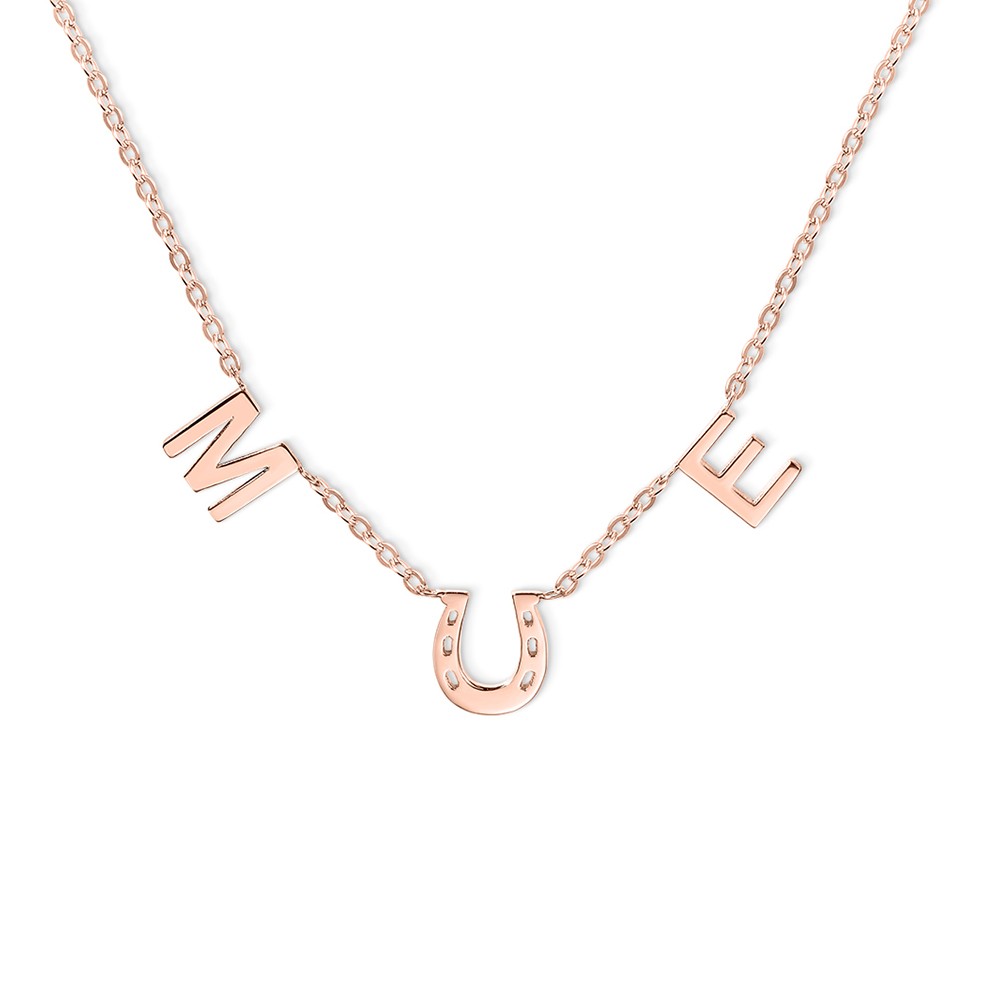 Gepersonaliseerde hoefijzerketting met twee initialen, Lucky Charm Necklace, verjaardag/bruiloft/verjaardag cadeau voor paardenliefhebber/bruid/moeder/beste vriend