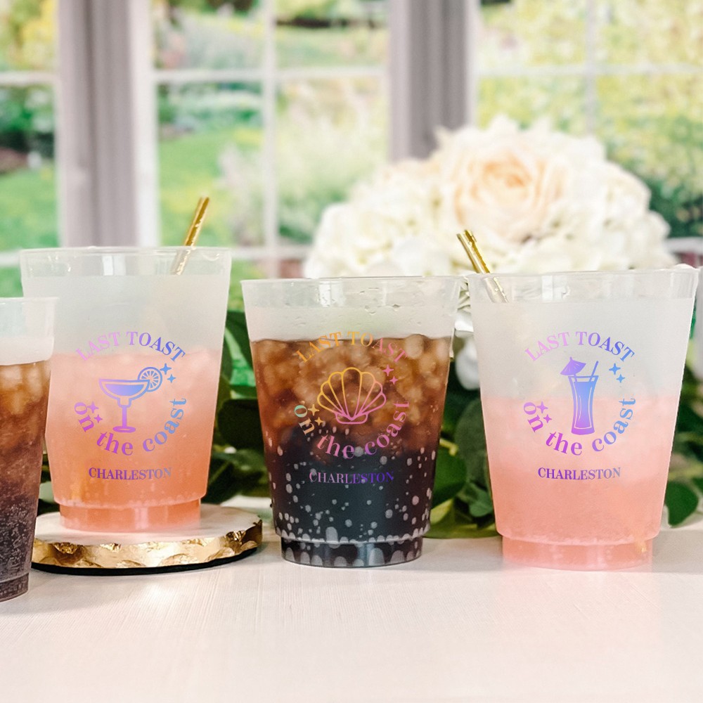 (Set of 10pcs)Customized Last Toast On The Coast Plastic Cups, Bach Club Party Cups, Hamptons Bachelorette