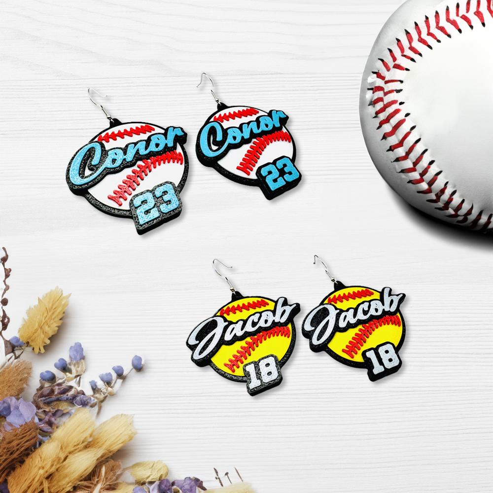 baseball earrings