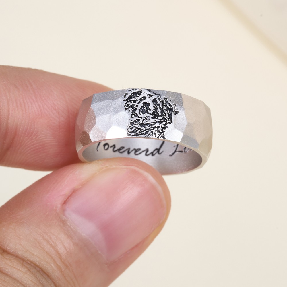 custom hammered ring