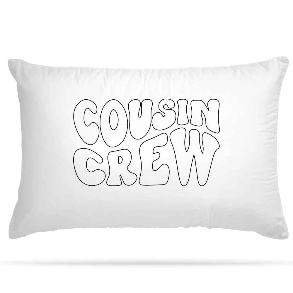 DIY Personalized Cousin Crew Pillowcase, Made for You to Color and Customize with Names, Perfect Family Party Gift