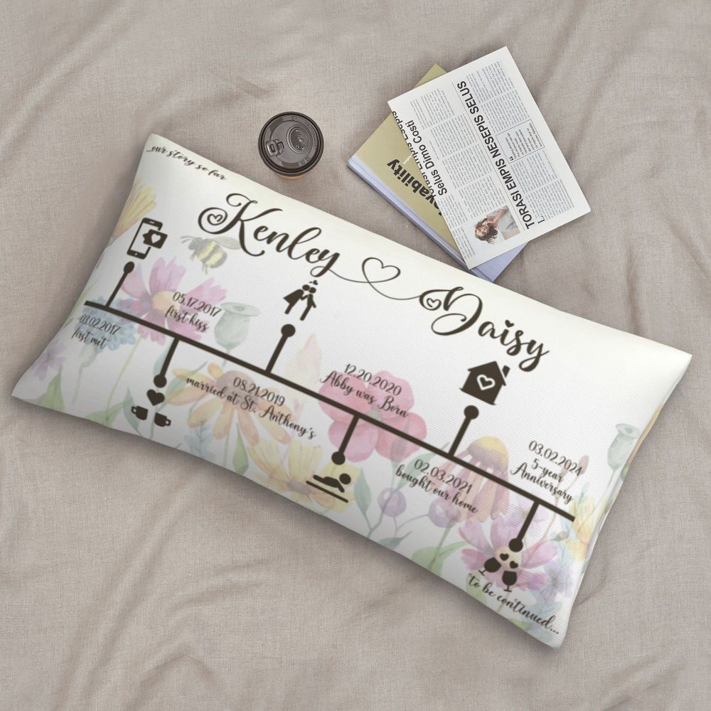 love story timeline pillowcases