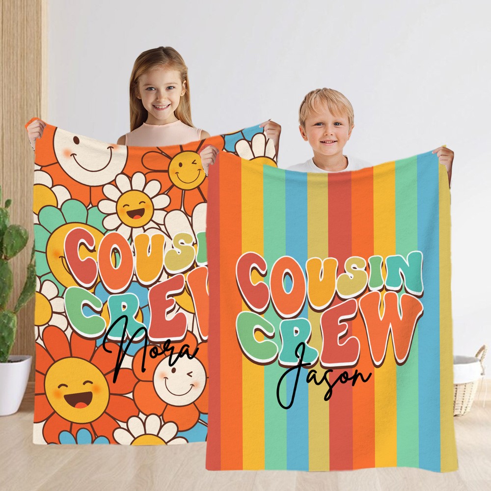 Personalized Cousin Crew Blanket, Perfect Family Party Gift