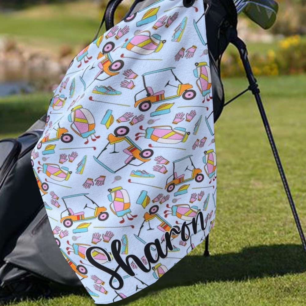 Serviette de golf avec nom personnalisé