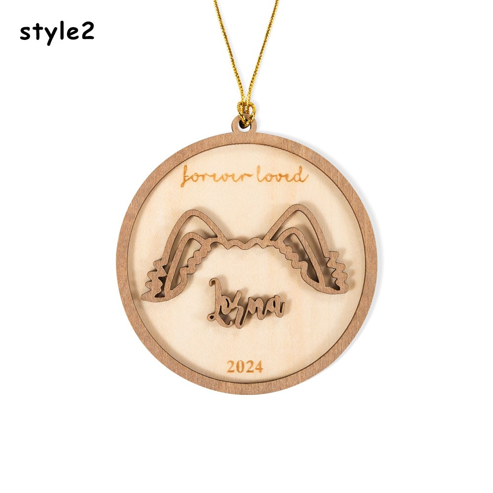 Custom Dog Ear Memorial Ornament, Personalized Pet Ornament 2023, Dog Memorial Gift, Custom Dog Line Drawing Ear Line Art, Pet Loss Ornament