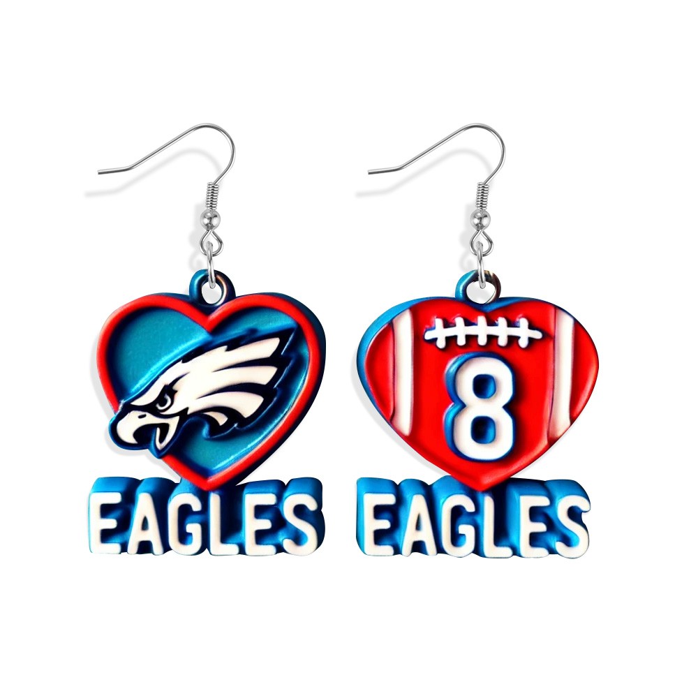 Custom Team Earrings, Personalized Name and Logo Dangle Jewelry for Game Day Fans