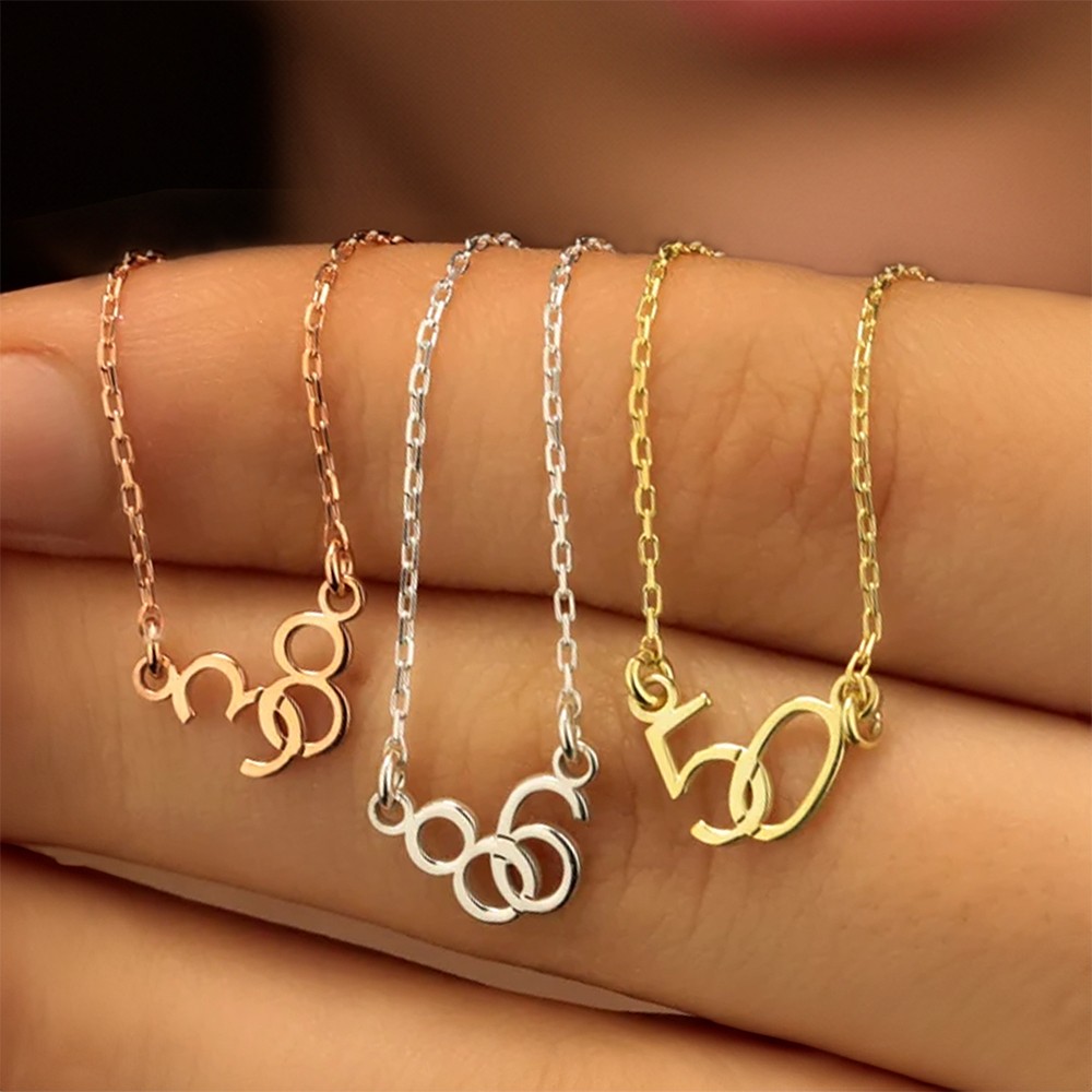 Custom Interlock Lucky Numbers Necklace, Two Special Numbers Connected ...