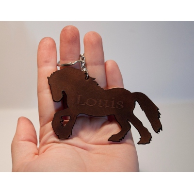 Personalized Name Horse Keychain, Leather Keychain, Birthday Gift, Gift for Horse Lovers